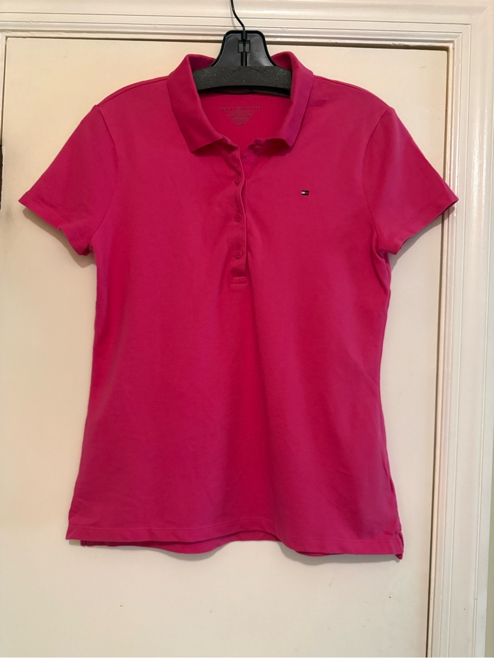 Tommy Hilfiger Women's Bright Pink Polo Top